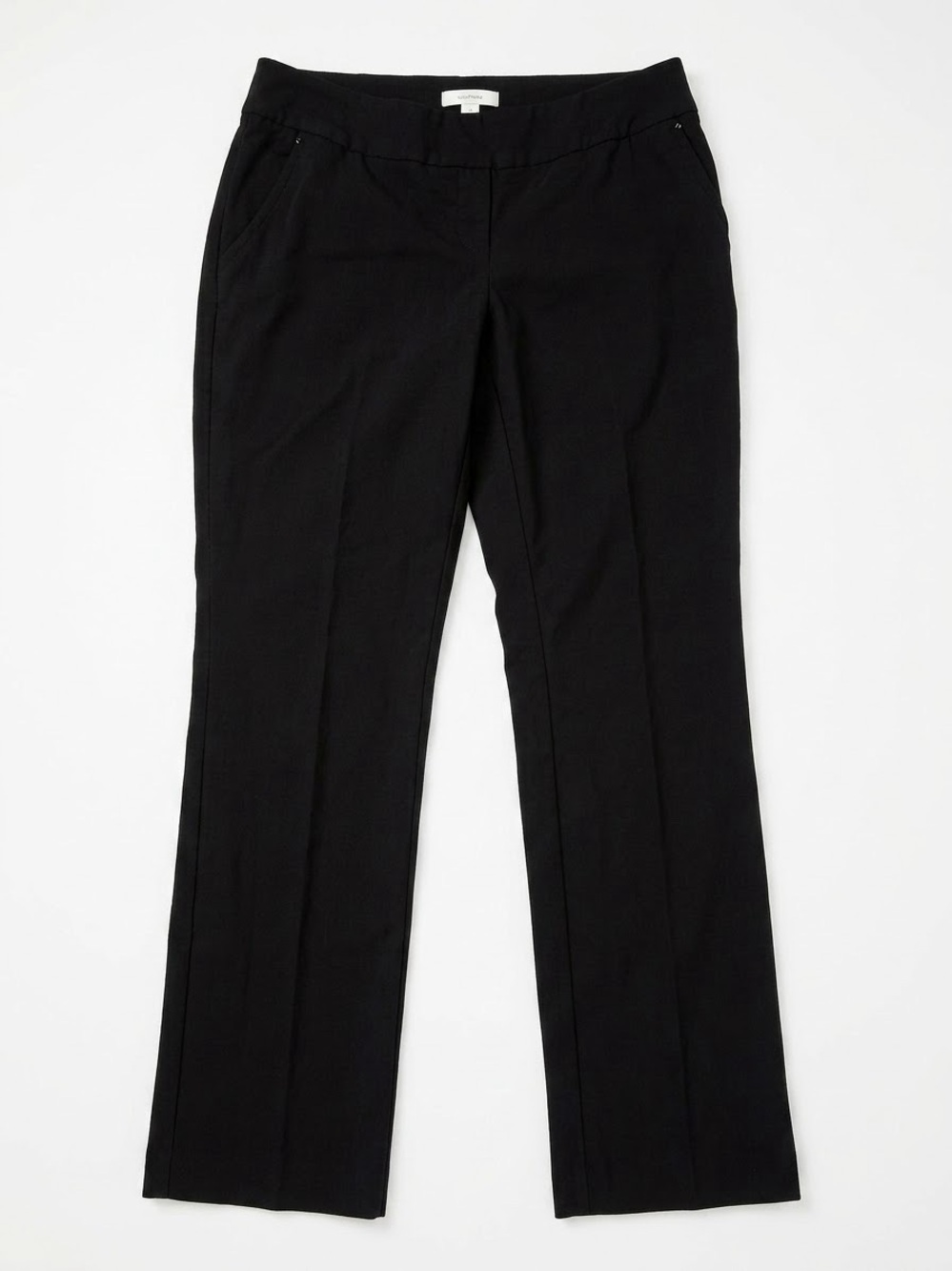 Reitmans Black Pull On Stretch Dress Pants Straight Leg Petite Plus Size 14P